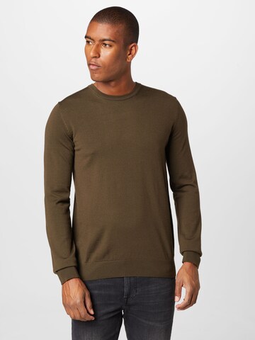 HUGO Sweater 'San Cedric' in Green: front