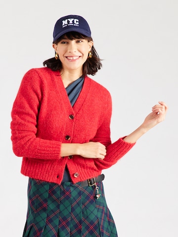 Monki Knit cardigan in Red: front