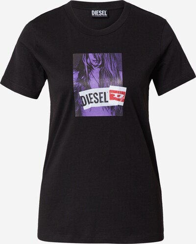 DIESEL T-Shirt 'SILY' in helllila / feuerrot / schwarz / weiß, Produktansicht