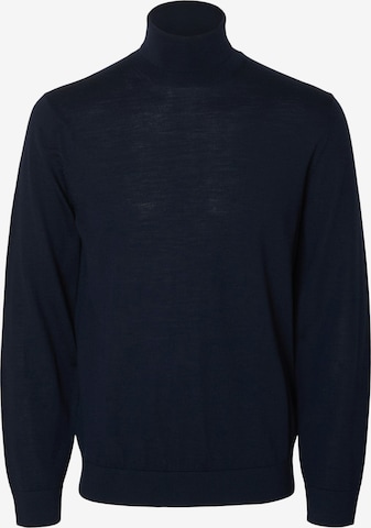 Pull-over 'SLHTray' SELECTED en bleu : devant
