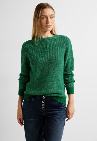 CECIL Sweater 'Mouliné' in Green: front