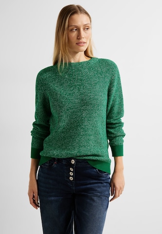 CECIL Sweater 'Mouliné' in Green: front