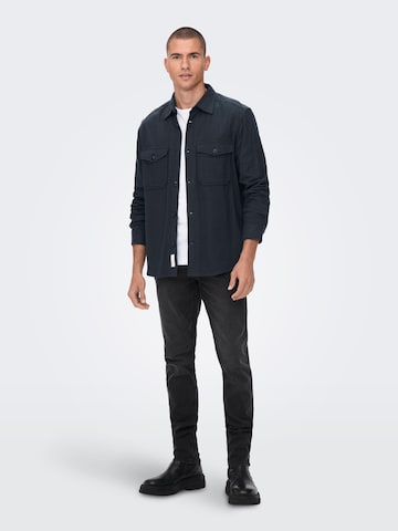 Coupe regular Chemise 'Milo' Only & Sons en bleu