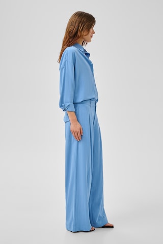 My Essential Wardrobe Wide leg Bandplooibroek 'Zoe' in Blauw