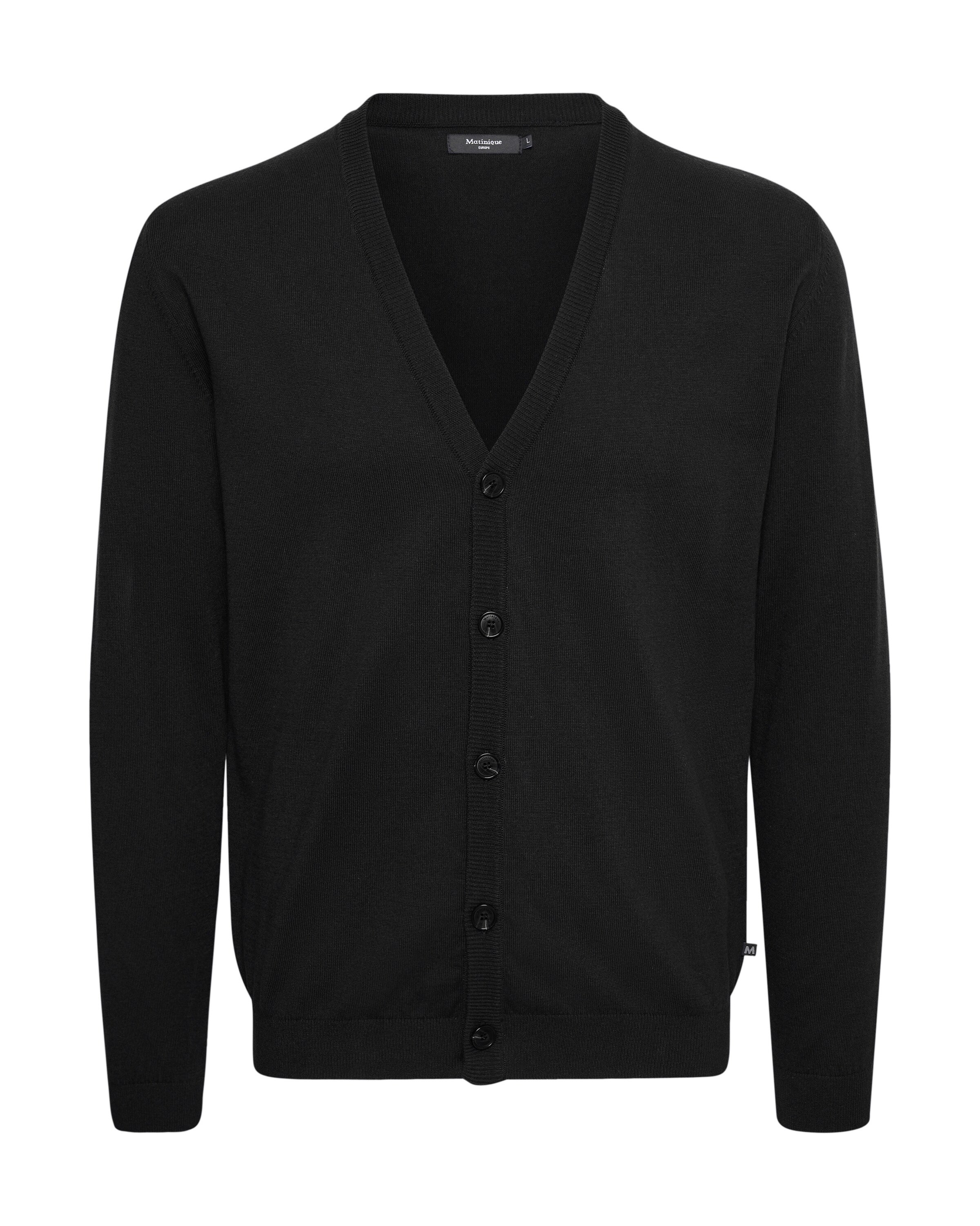 Matinique Gebreid vest 'jambon' in Zwart: voorkant