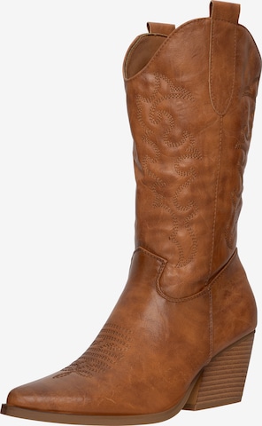 Bottes de cowboy Salinyang en marron : devant