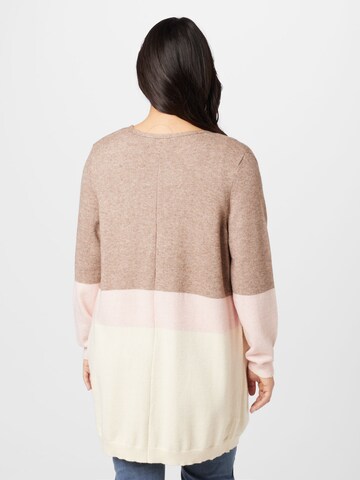 ONLY Carmakoma Knit Cardigan 'STONE' in Brown