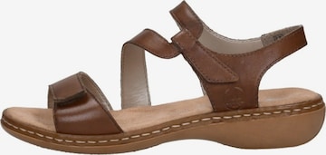 Sandales 'Dames sandalen' Rieker en marron : devant