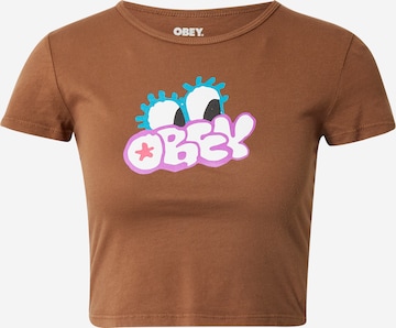 T-shirt Obey en vert : devant