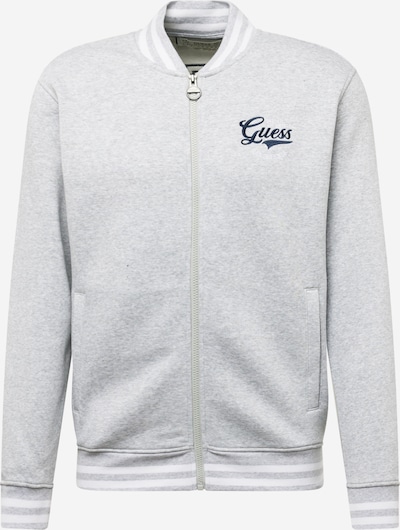 GUESS Veste de survêtement en bleu marine / gris chiné / blanc, Vue avec produit