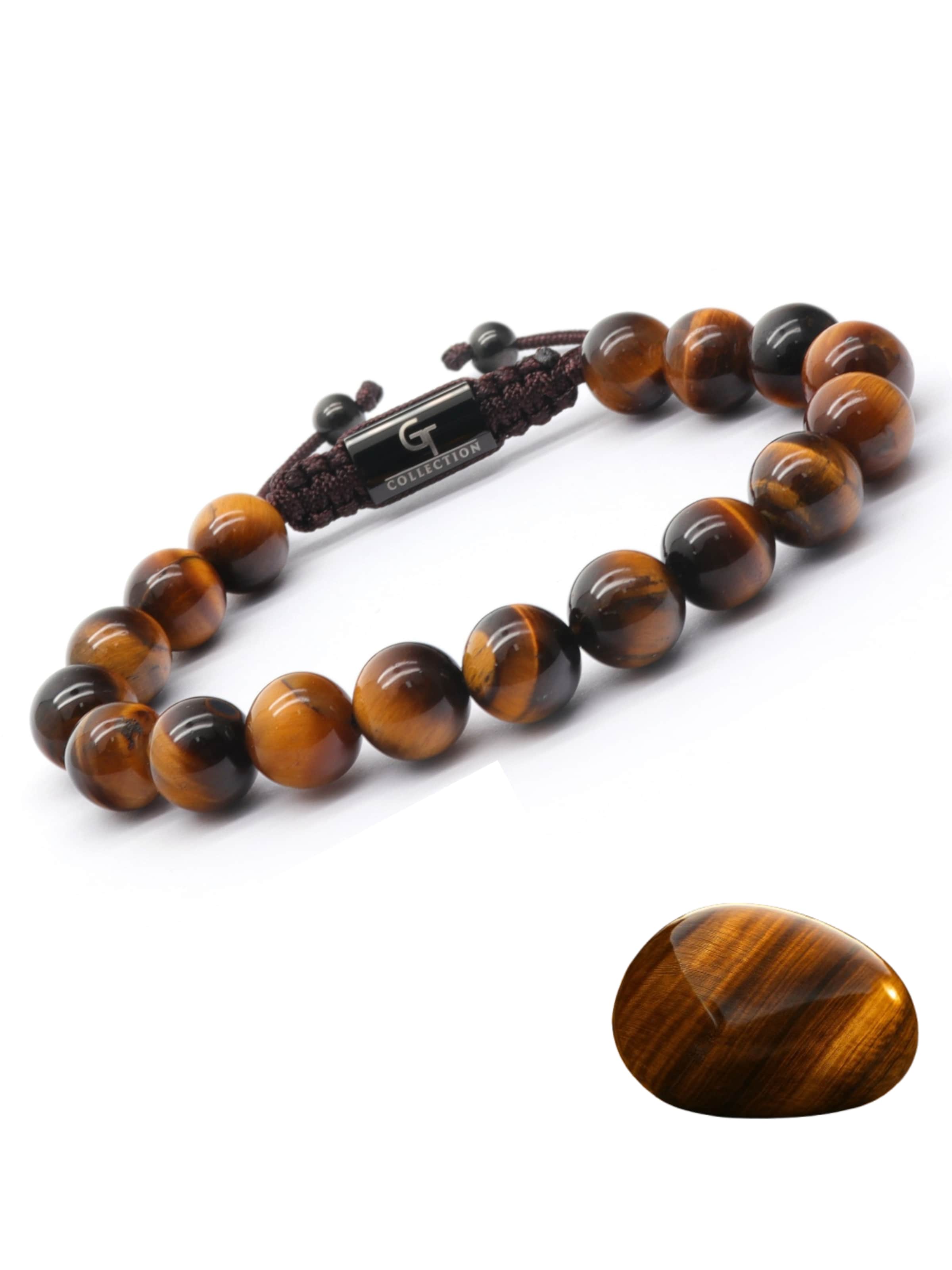 GT Collection - Pulsera 'Single-Bead' en marrón: frente