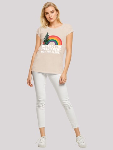 F4NT4STIC Shirt 'Internationaler Frauentag Feminismus und Umwelt' in Beige