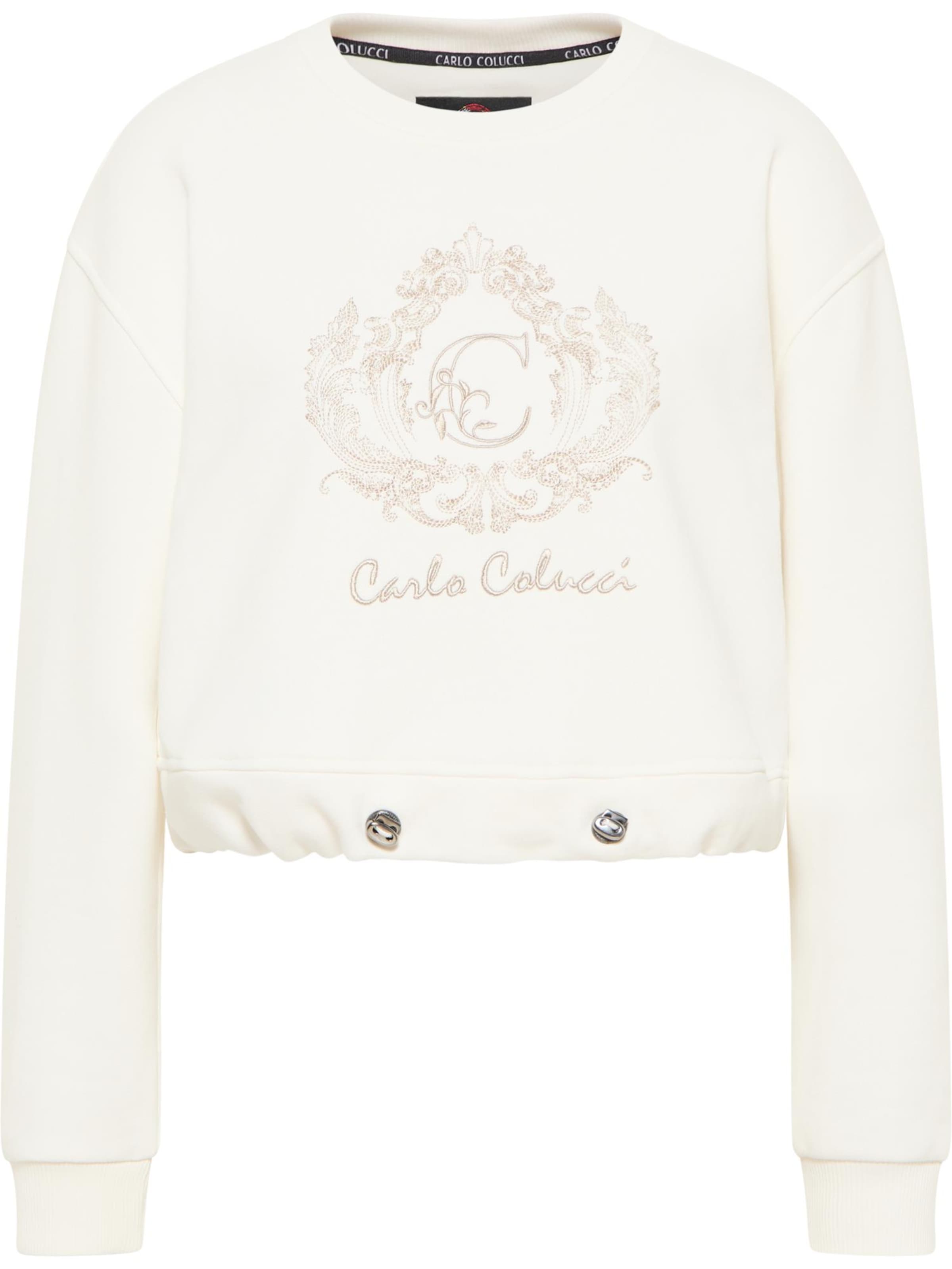 Sweat-shirt ' De Bacco ' Carlo Colucci en blanc : devant