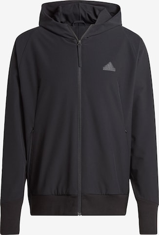 Veste de survêtement ADIDAS SPORTSWEAR en noir : devant