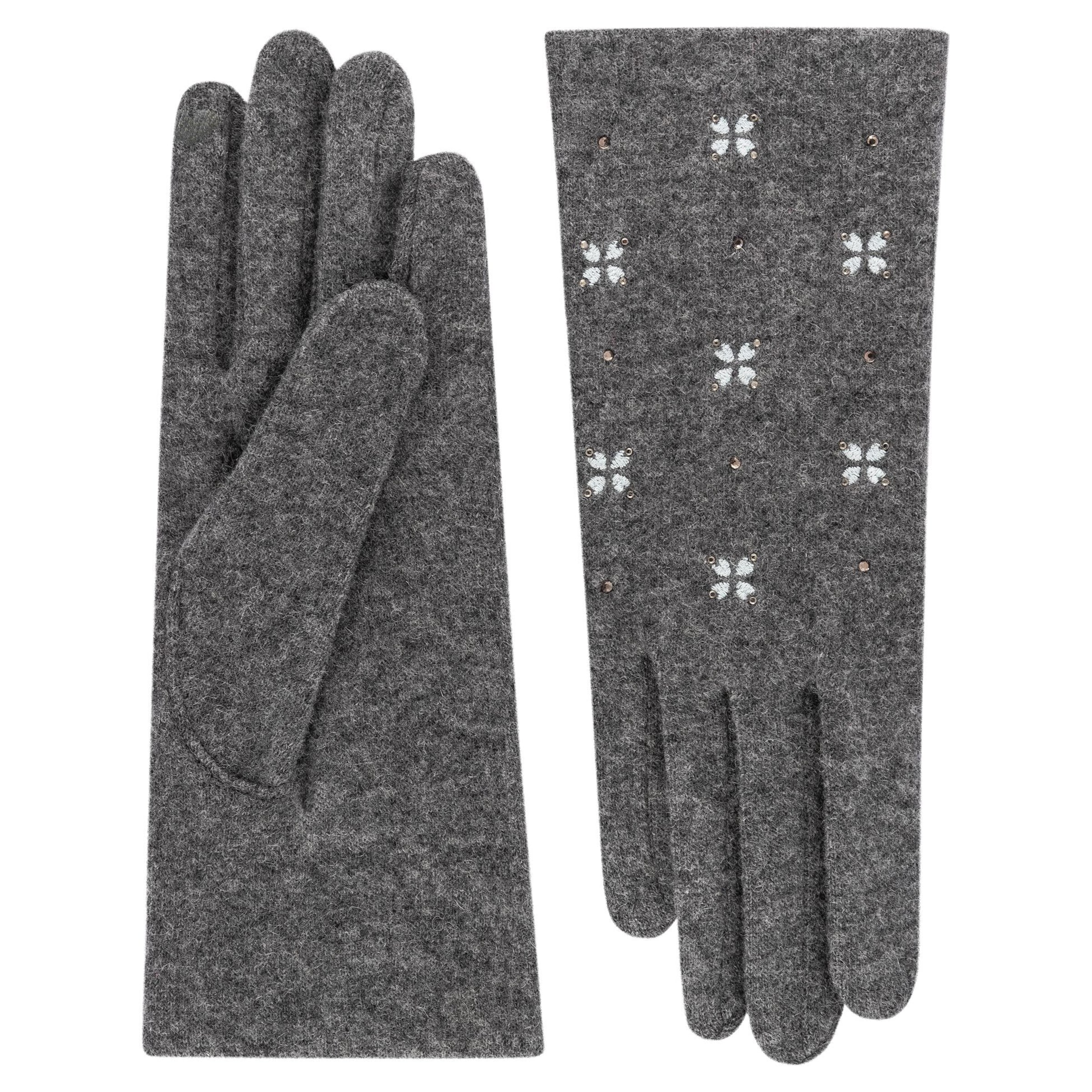Roeckl Full finger gloves 'SHINY AURORA' in Grey: front