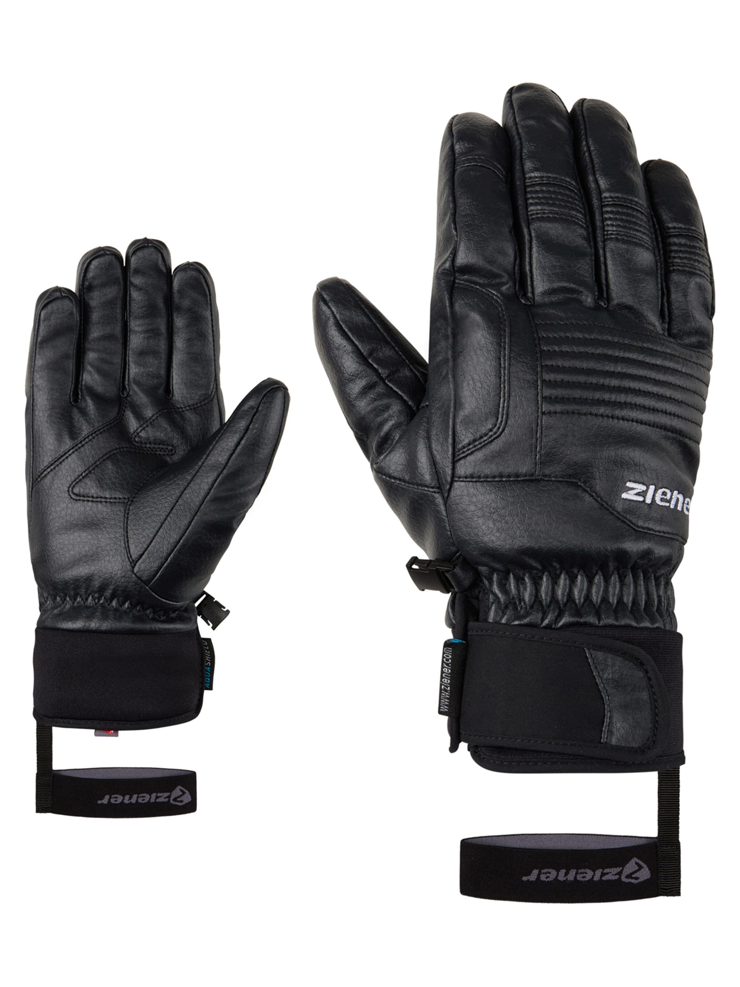 ZIENER Skihandschuhe 'Gulmen' in Schwarz: Vorderseite