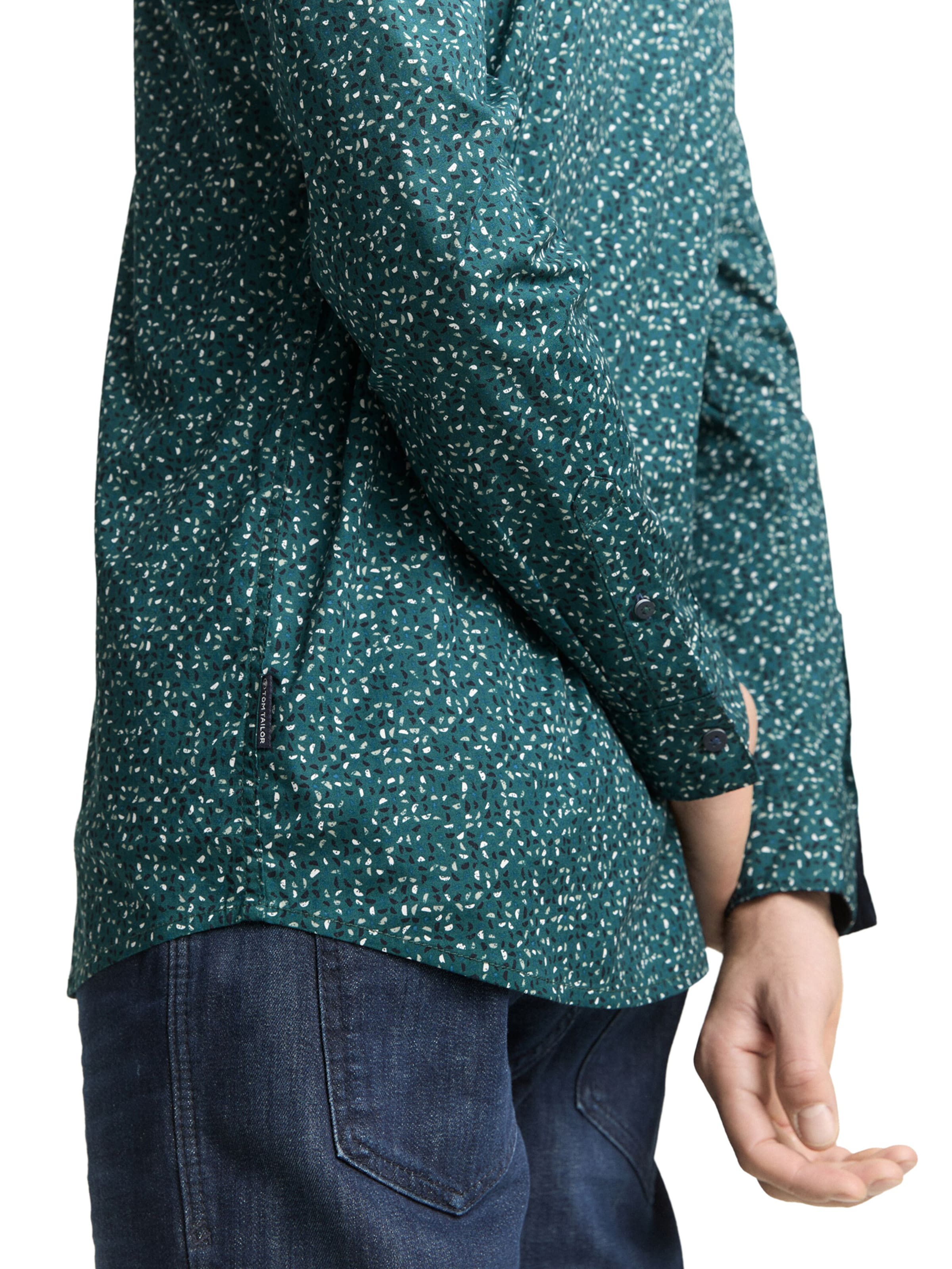 TOM TAILOR Slim Fit Hemd in Grün
