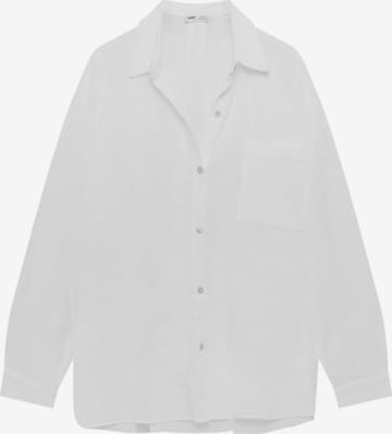 Pull&Bear Bluse in Weiß: predná strana