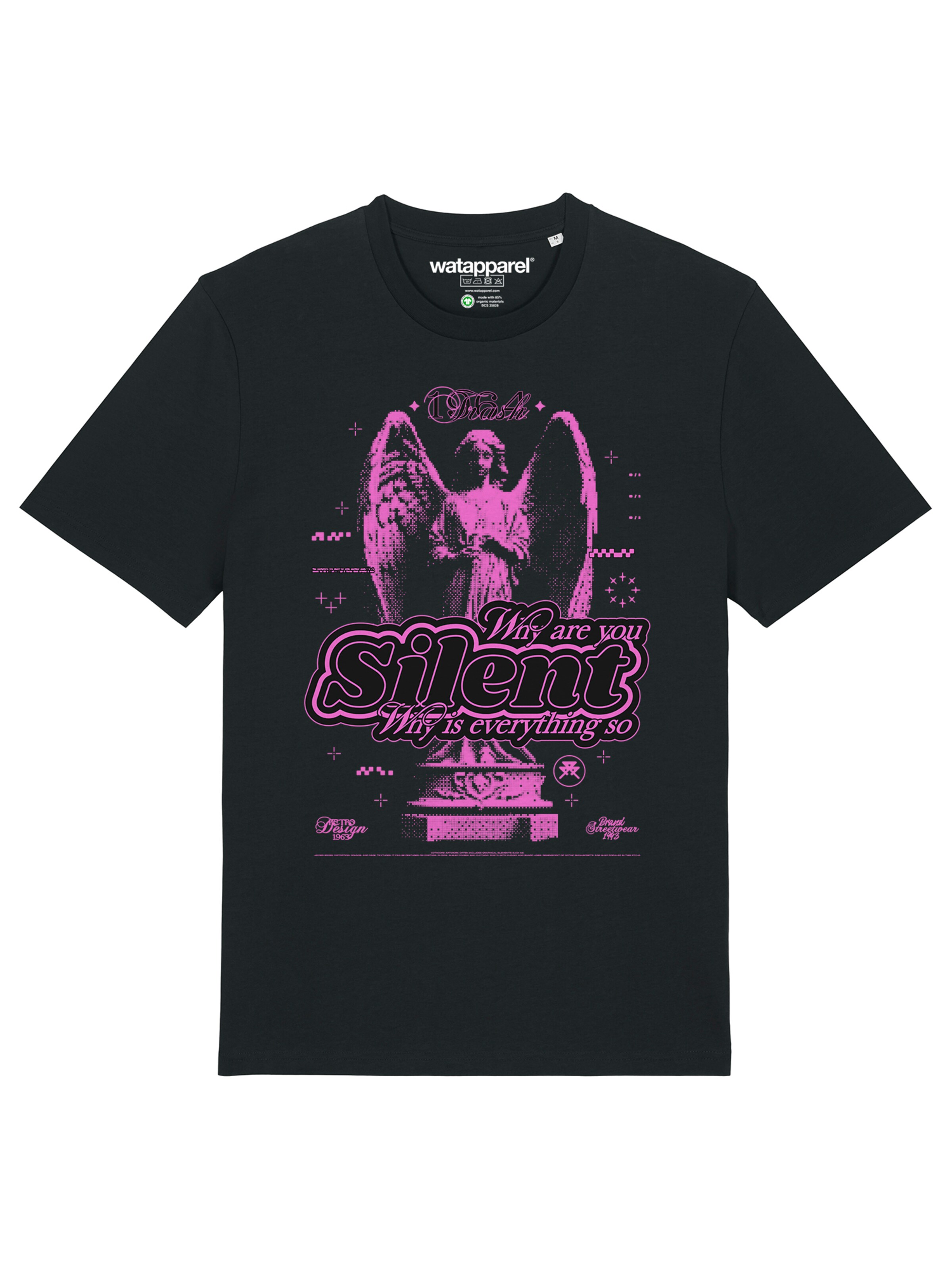 Maglietta 'Silent' di Watapparel in nero: frontale