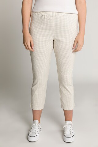 Ulla Popken Slimfit Broek 'Sienna' in Beige: voorkant