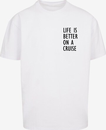 Maglietta 'Life Is Better' di Merchcode in bianco: frontale