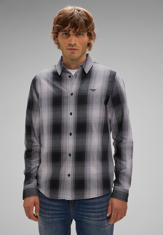 Street One MEN Regular fit Button Up Shirt in Grey: front