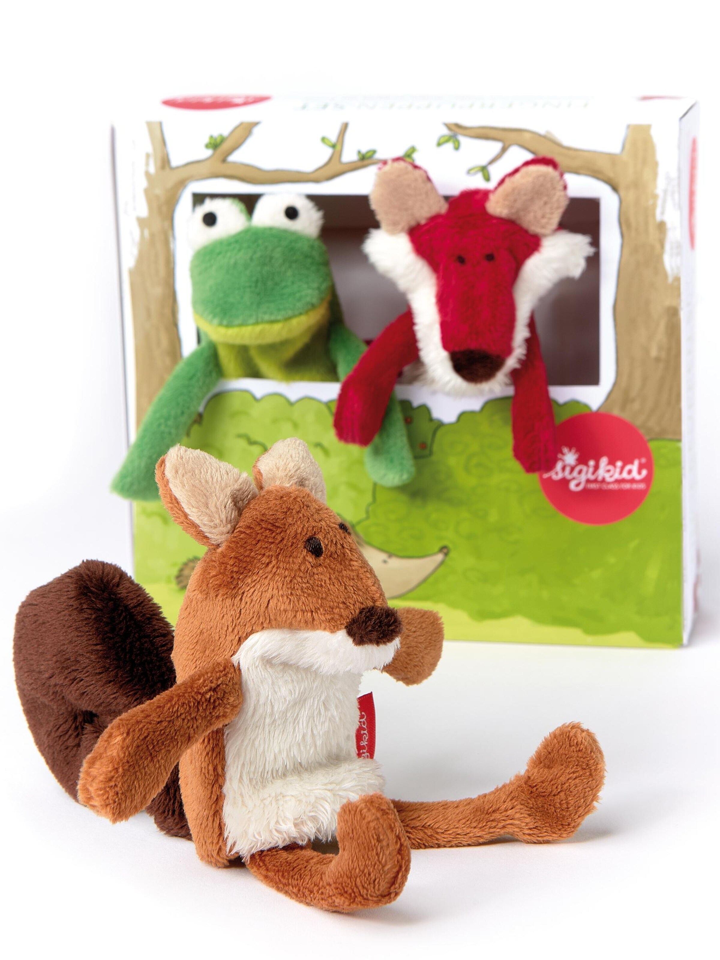 SIGIKID Stuffed animals 'Fingerpuppen-Set My Little Theatre' in Green