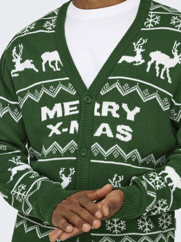 Only & Sons - Cárdigan 'XMAS' en verde