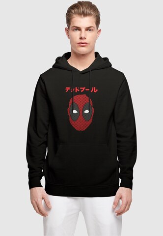 ABSOLUTE CULT Sweatshirt 'Deadpool - Japanese Seigaiha Head' in Schwarz: predná strana