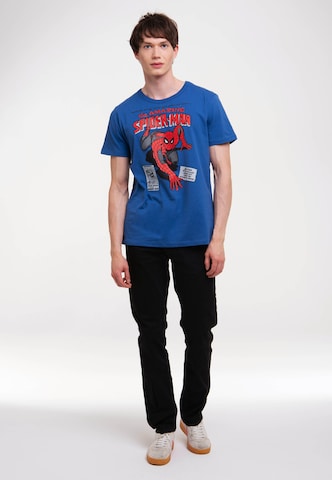 LOGOSHIRT Shirt 'Marvel - Spider-Man Merciless Foes' in Blauw