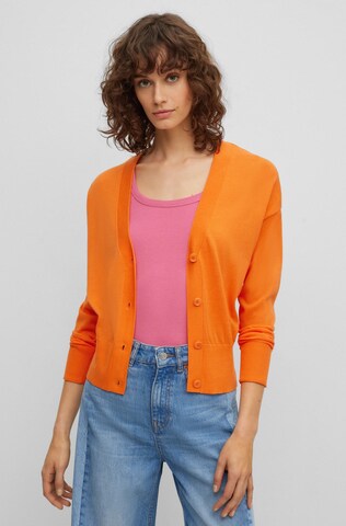 BOSS Orange Knit Cardigan 'Fedasa' in Orange: front