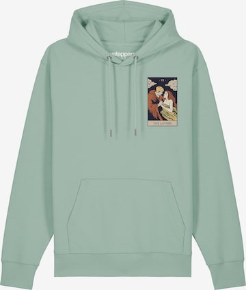 Watapparel Sweatshirt 'Tarot The Lovers' in Groen: voorkant