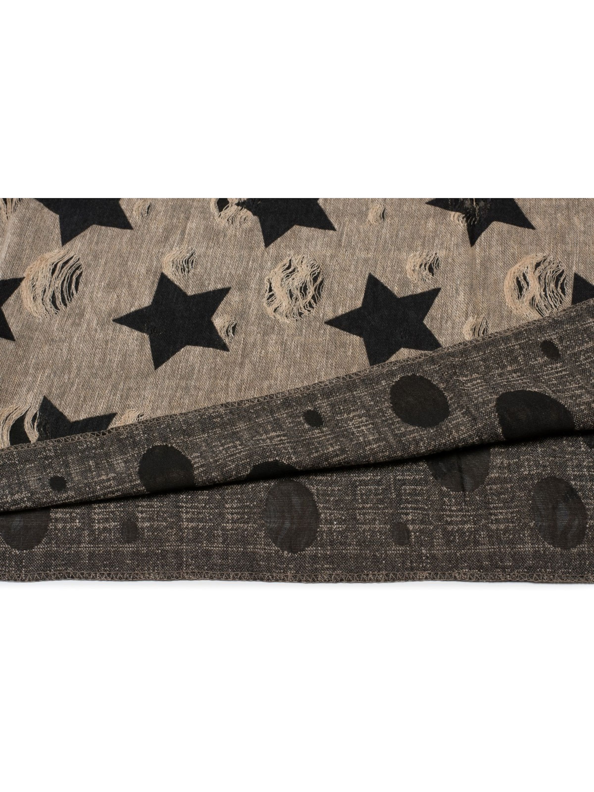 styleBREAKER Schlauchschal 'Loop Schal mit Sterne und Punkte Muster'‌‌‌ in Braun