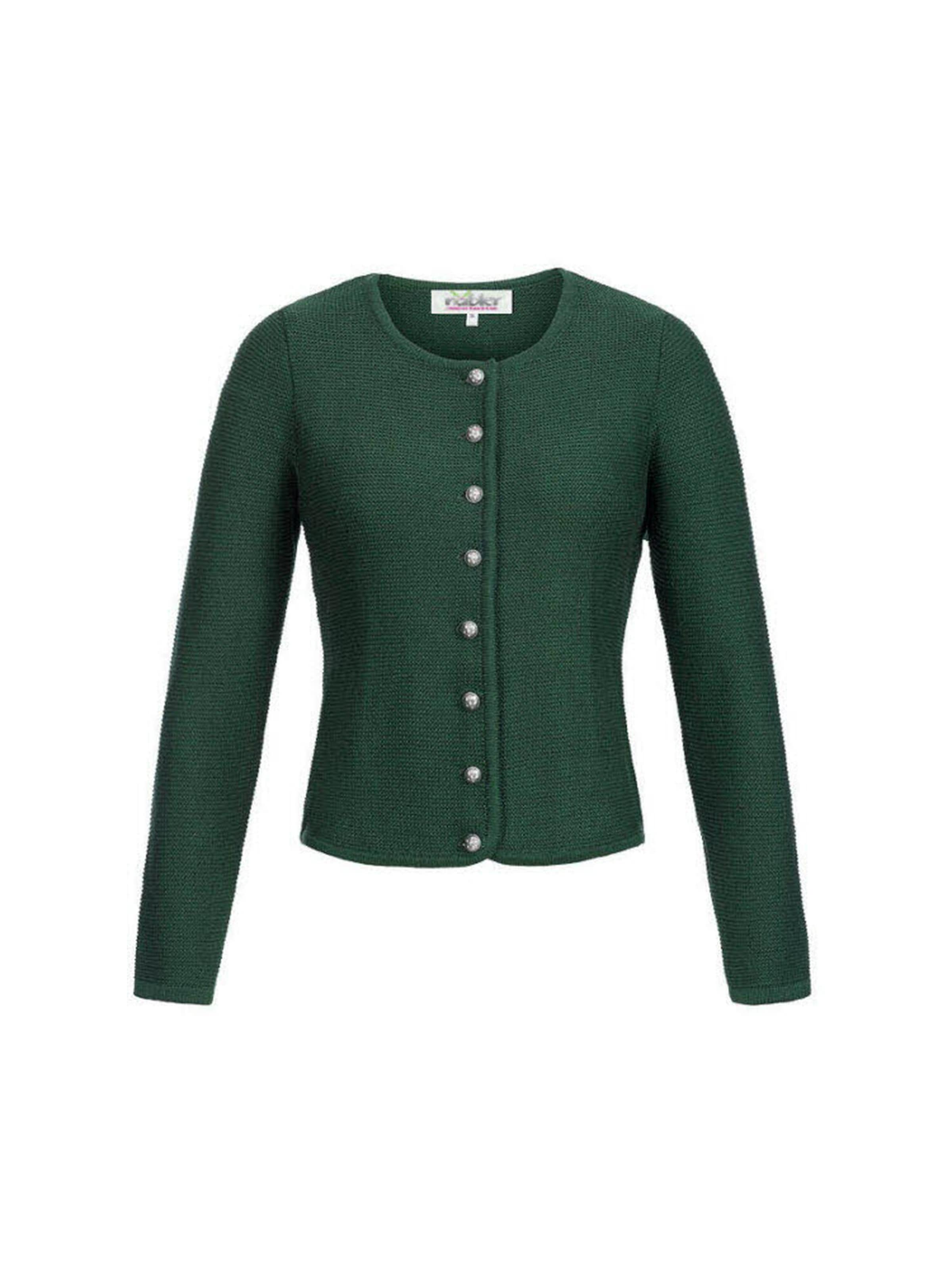 Trachtenhof Nübler Strickjanker 'Strickjacke Anni'‌‌‌‌‌‌ in Grün: Vorderseite