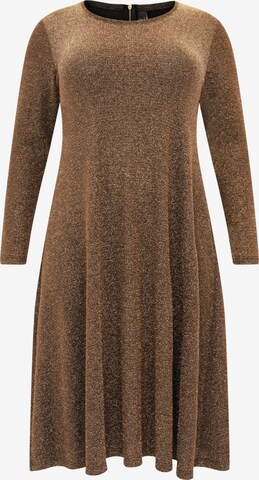 Yoek Dress in Brown: front