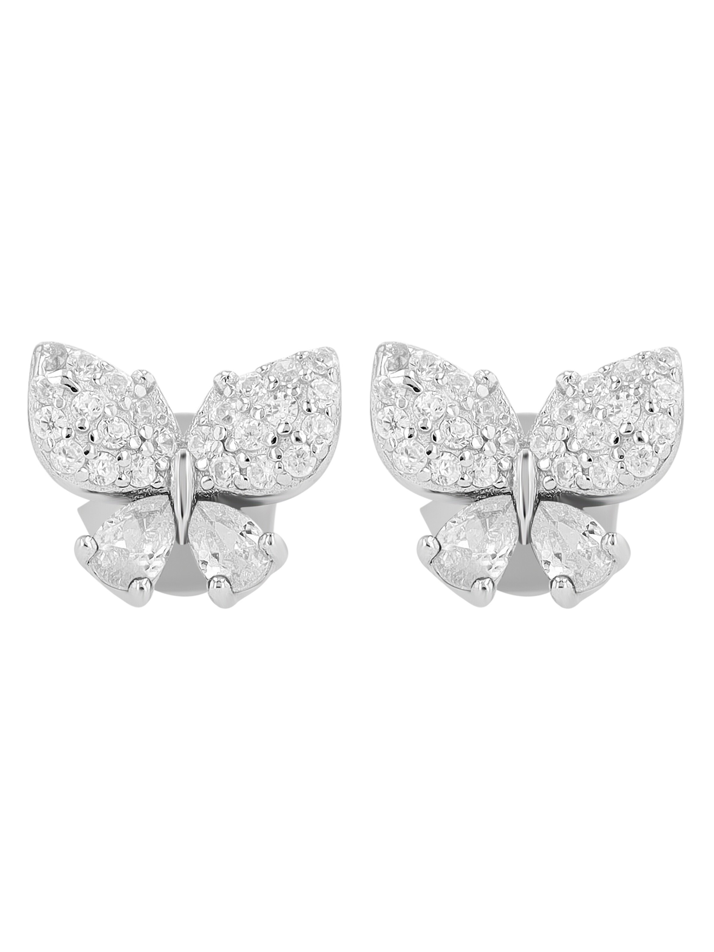 Akzent Earrings 'Glitzerflügel, 925 Sterlingsilber, langlebig' in Silver: front