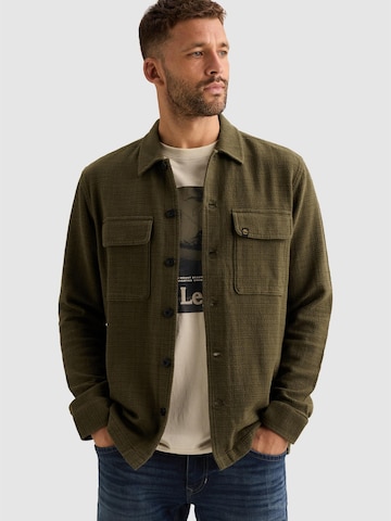 PME Legend Regular Fit Hemd 'Overshirt in two-tone cotton slub'‌ in Grün: Vorderseite