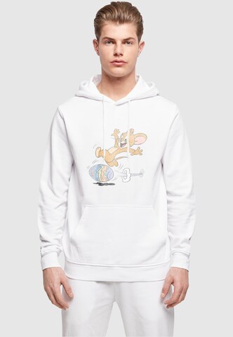 Sweat-shirt 'Tom And Jerry - Egg Run' ABSOLUTE CULT en blanc : devant
