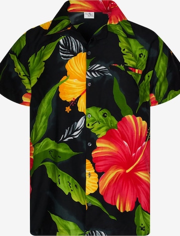 King Kameha T-shirt 'Big Flower' i svart: framsida