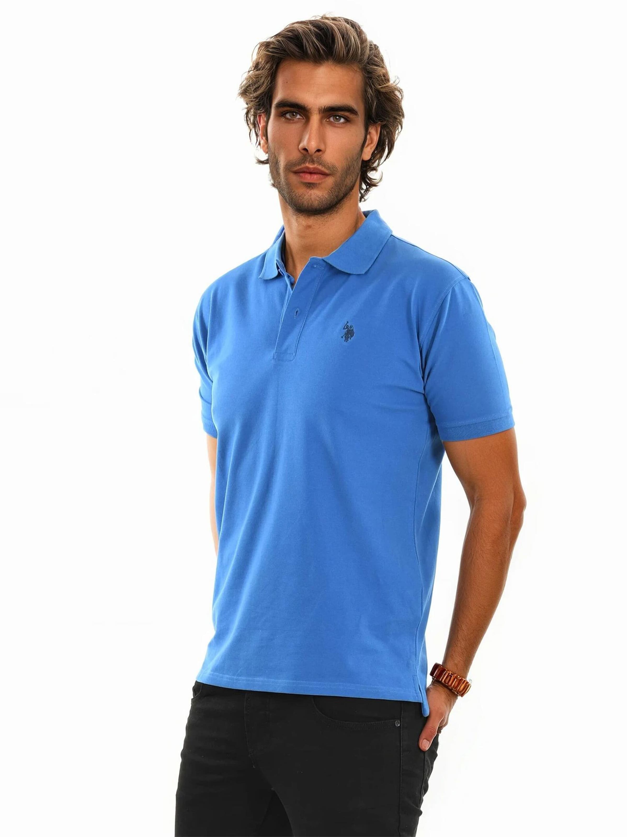 U.S. POLO ASSN. Shirt in Blauw: voorkant