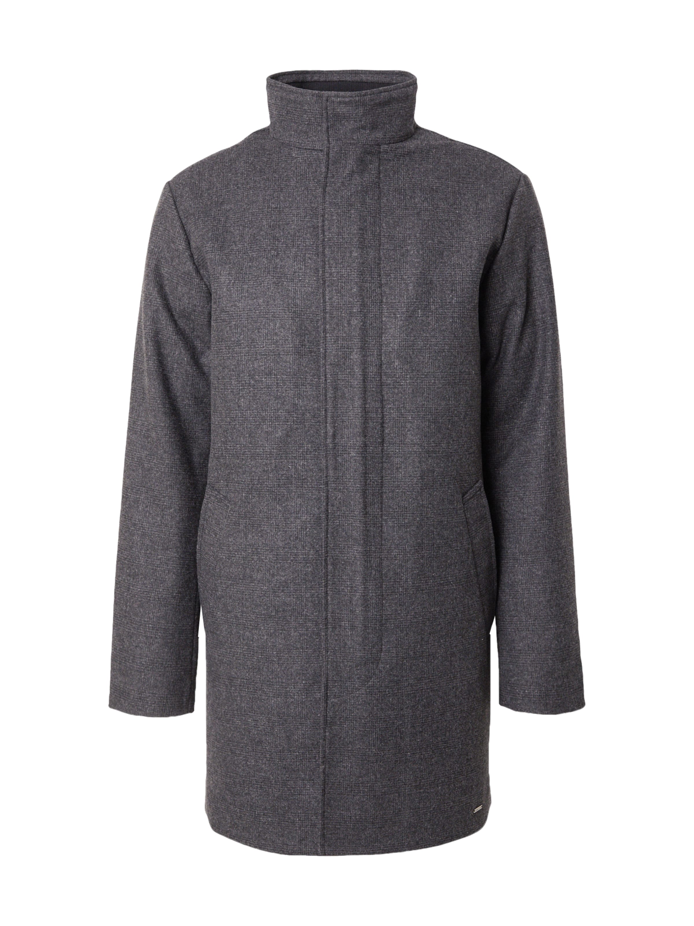 melns INDICODE JEANS Starpsezonu mētelis 'Dakks': no priekšpuses