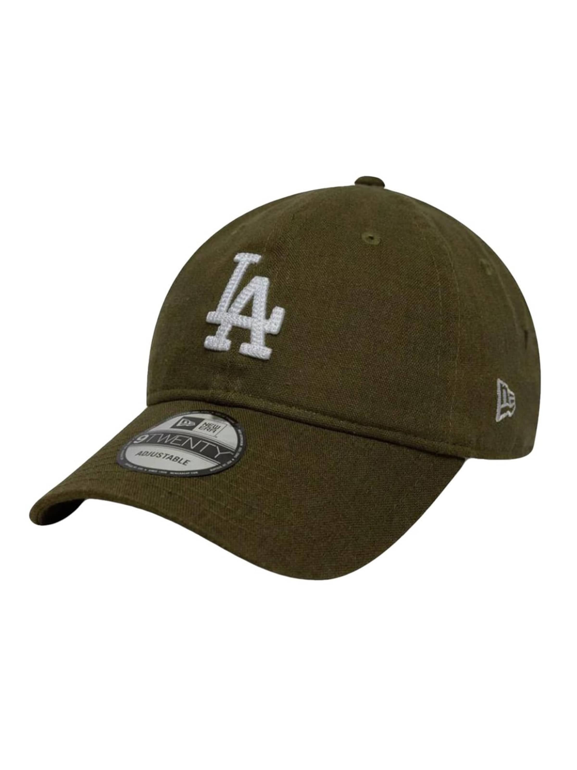 Chapeaux 'LINEN 9TWENTY® LOS ANGELES DODGERS Olive' NEW ERA en vert : devant