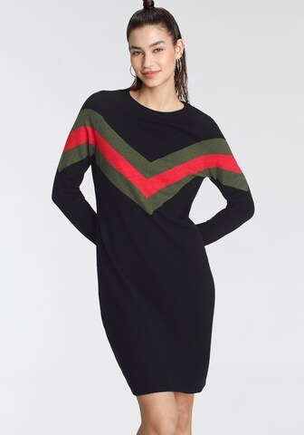 TAMARIS Knitted dress in Black: front