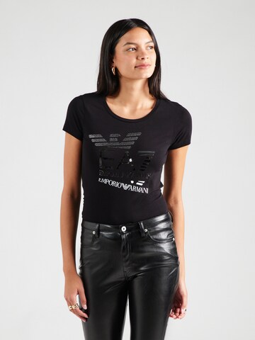 Tricou de la EA7 Emporio Armani pe negru: față