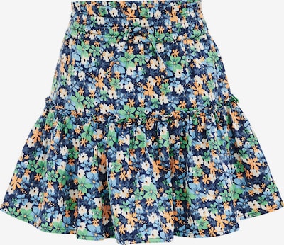 WE Fashion Rok in de kleur Blauw / Groen / Lichtoranje / Wit, Productweergave