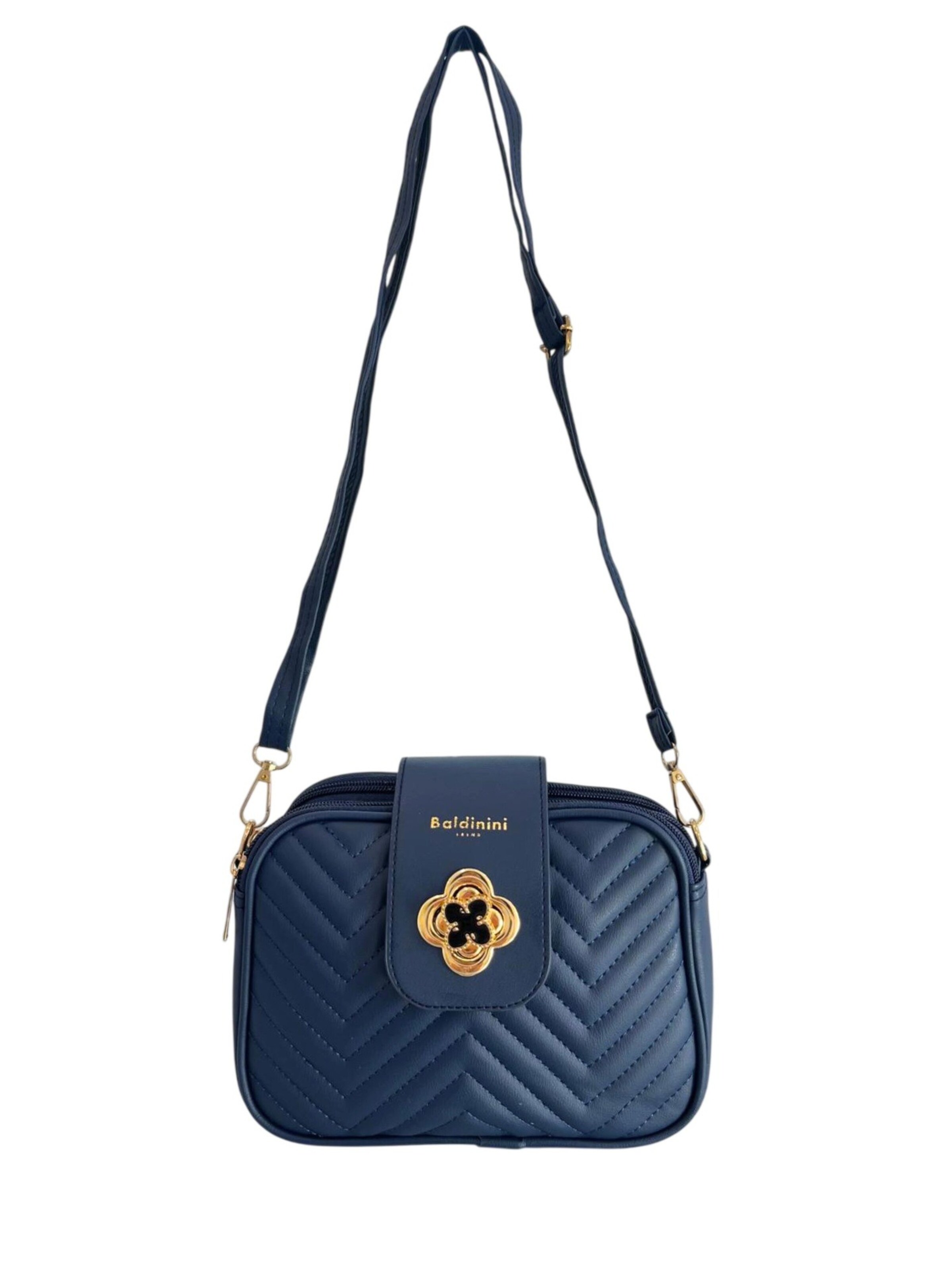 Borsa a spalla 'Borsa a Mano Donna Ecopelle Vegan - Chiusura Zip e Tracolla' di Baldinini Trend in blu
