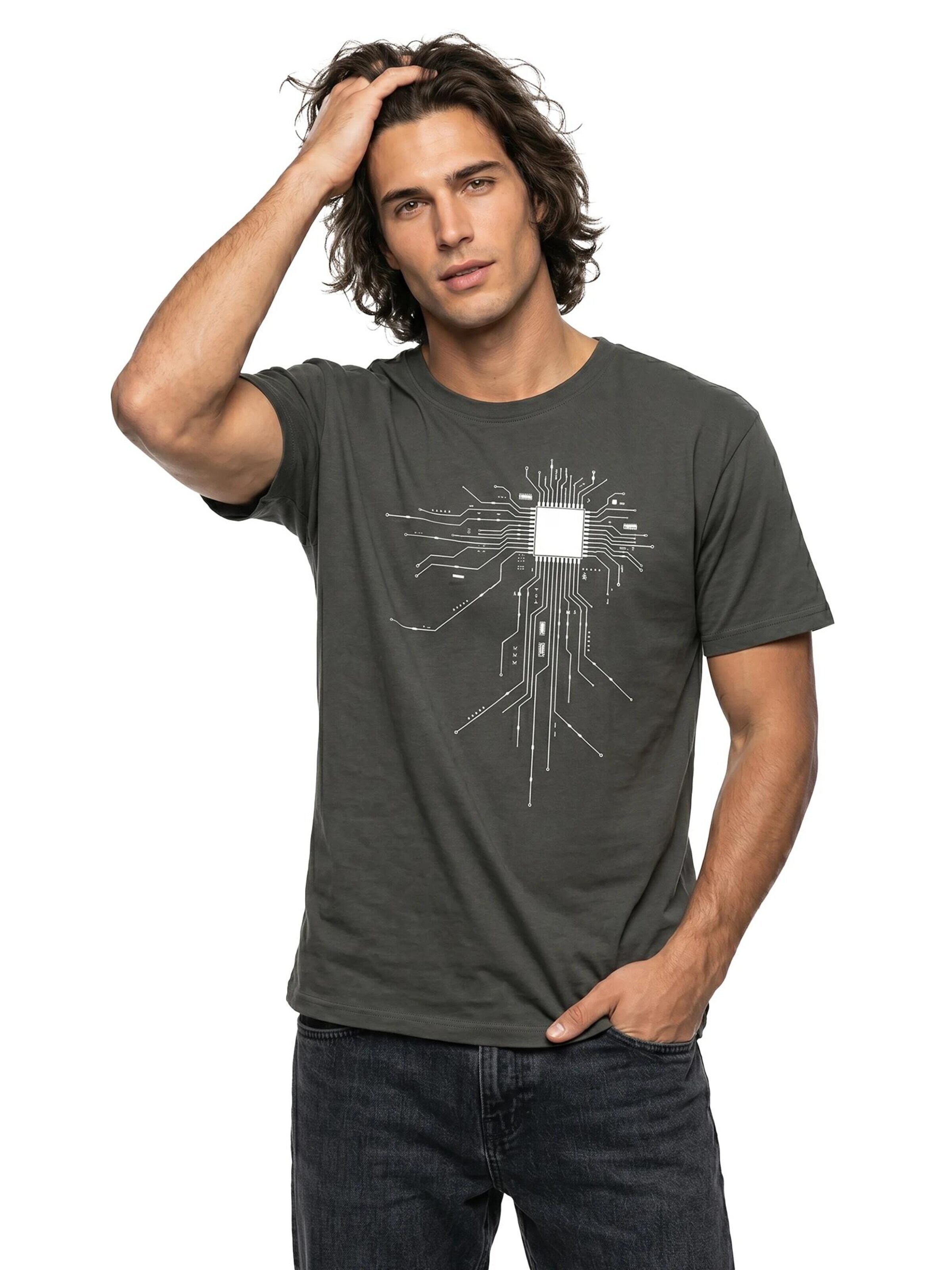 MAKAYA Shirt 'CPU' in Grey