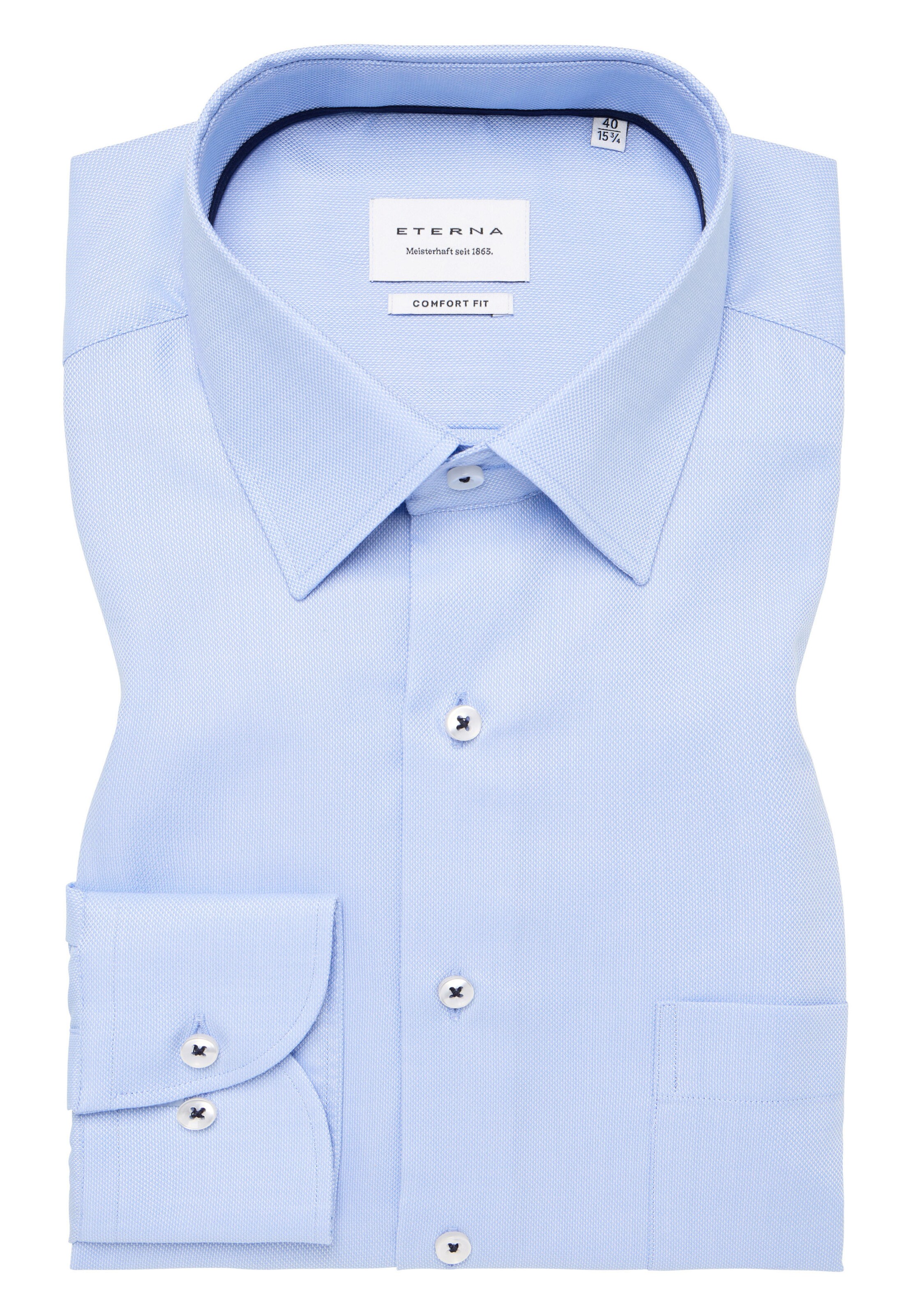ETERNA Comfort fit Zakelijk overhemd in Blauw