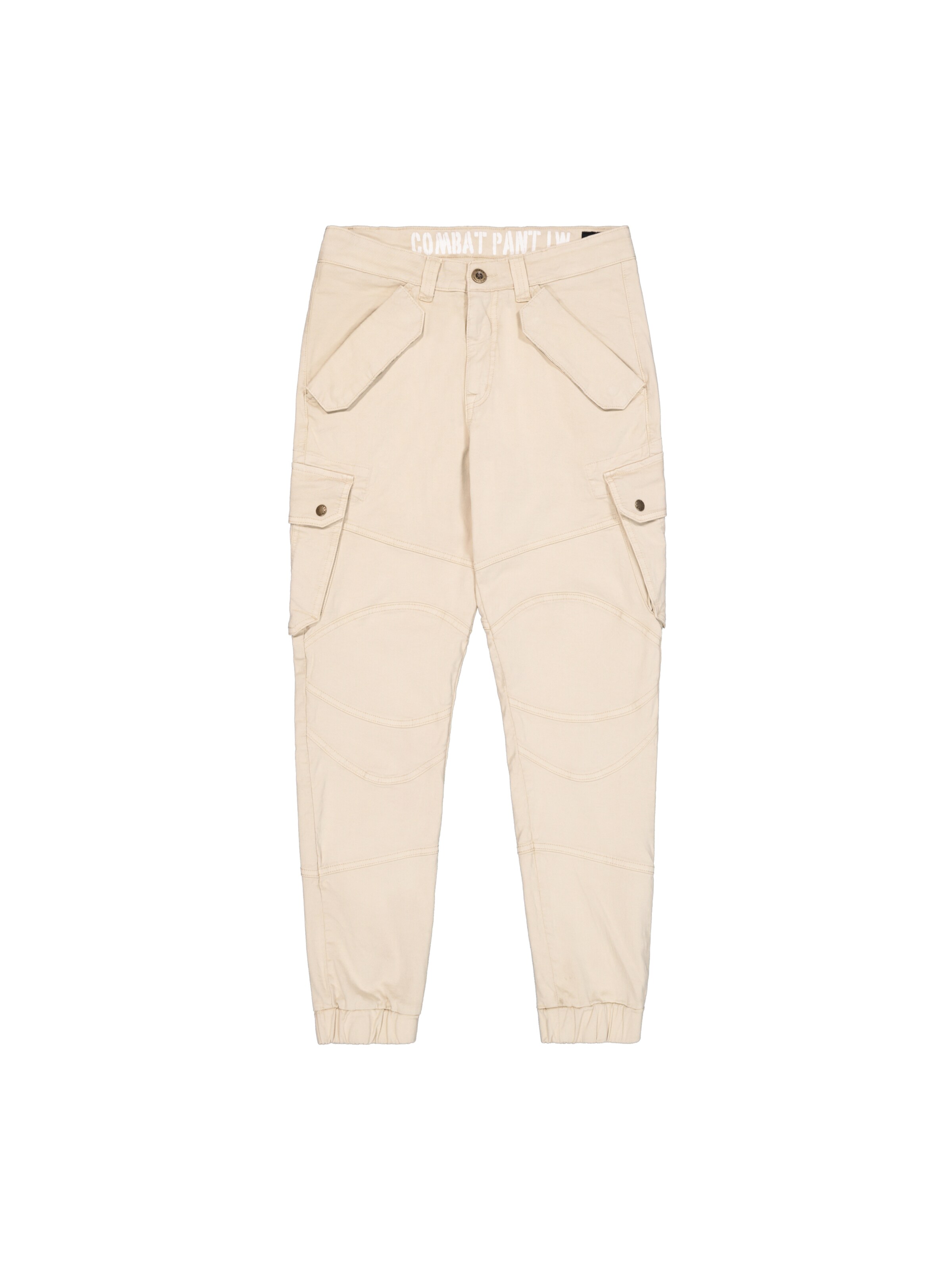 Effilé Pantalon cargo 'Combat' ALPHA INDUSTRIES en beige : devant