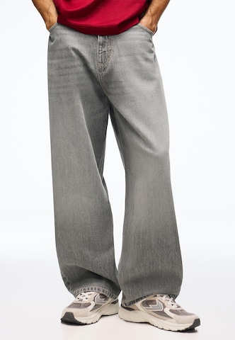 Barrel Jean Bershka en gris : devant